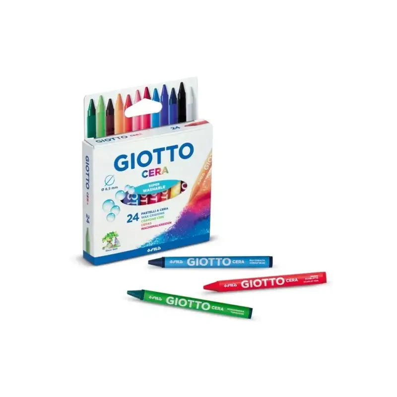 Giotto Pack de 12 Lapices de Cera - Extraresistentes - Facil de Sacar Punta - No Mancha | Ahorro Imprimiendo