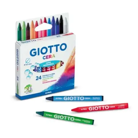 Giotto Pack de 12 Lapices de Cera - Extraresistentes - Facil de Sacar Punta - No Mancha | Ahorro Imprimiendo