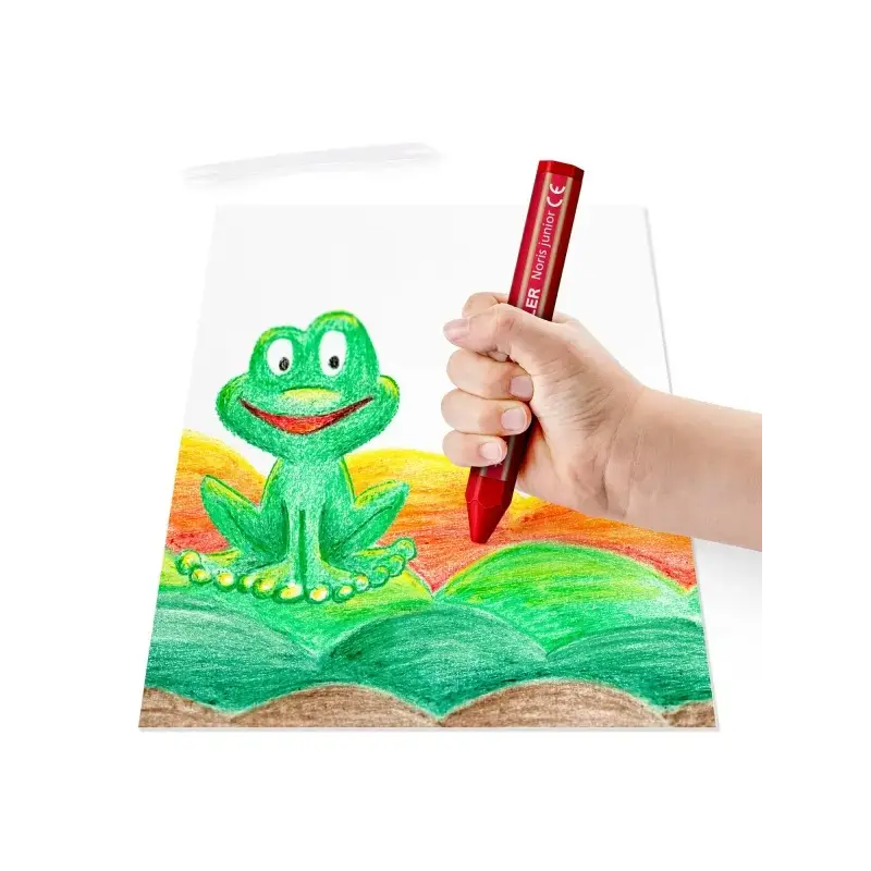 Staedtler Noris Junior Pack de 12 Ceras de Colores Extragruesas - Forma Hexagonal - Colores Surtidos | Ahorro Imprimiendo