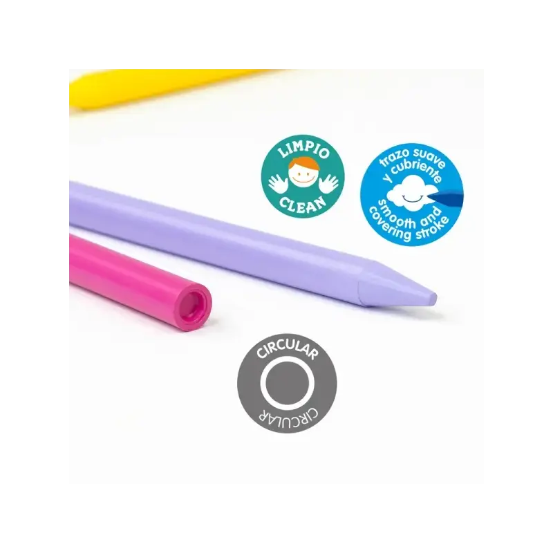 Milan Plastipastel Pack de 6 Ceras de Colores Redondas - Colores Surtidos | Ahorro Imprimiendo