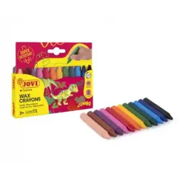 Jovi Jumbo Estuche de 12 Ceras Redondeadas - Resistentes - No Manchan - Colores Surtidos | Ahorro Imprimiendo