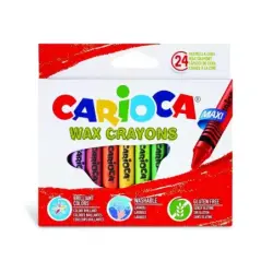 Carioca Maxi Pack de 24 Ceras de Colores - Lavables - Cuerpo de Ø 12mm - Colores Surtidos | Ahorro Imprimiendo