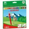 Alpino Pack de 24 Lapices de Colores Hexagonales - Mina de 3mm - Resistente a la Rotura - Bandeja Extraible - Colores Surtidos |