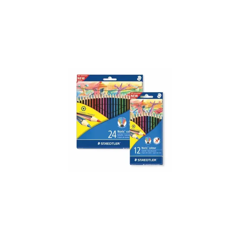 Staedtler Noris Colour 185 Expositor con 20 Estuches de 12 Lapices de Colores + 5 Estuches de 24 Lapices de Colores - Diseño Hex