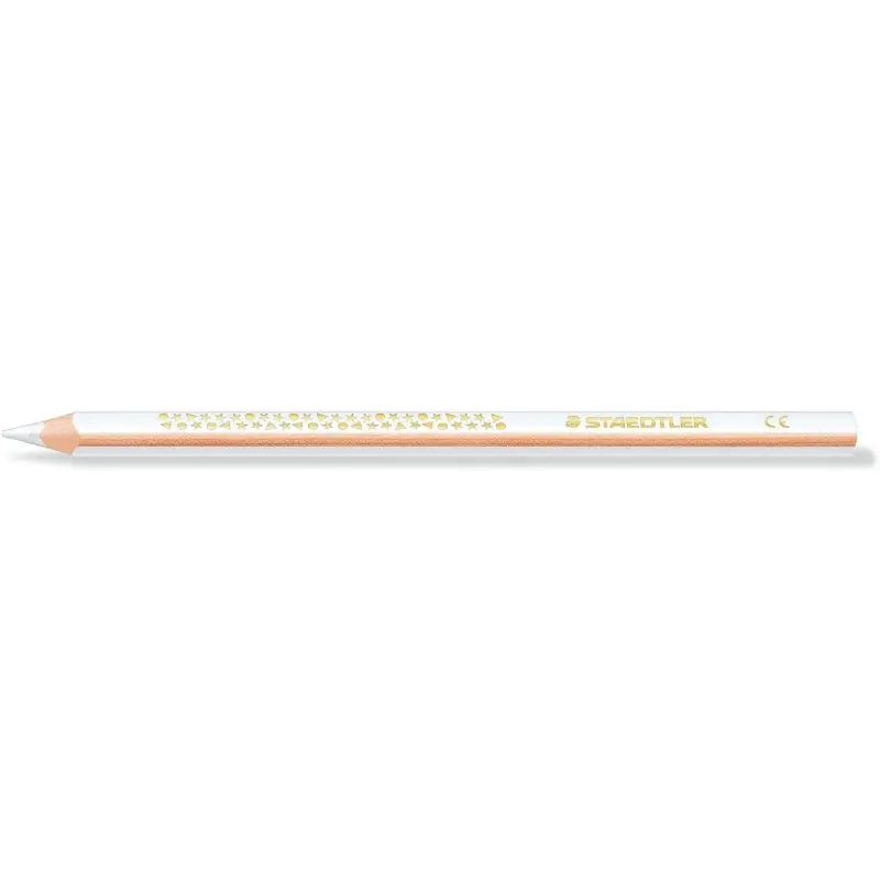 Staedtler Jumbo Noris 128 Lapiz Triangular de Color - Mina de 4mm - Resistencia a la Rotura - Diseño Ergonomico - Color Blanco |