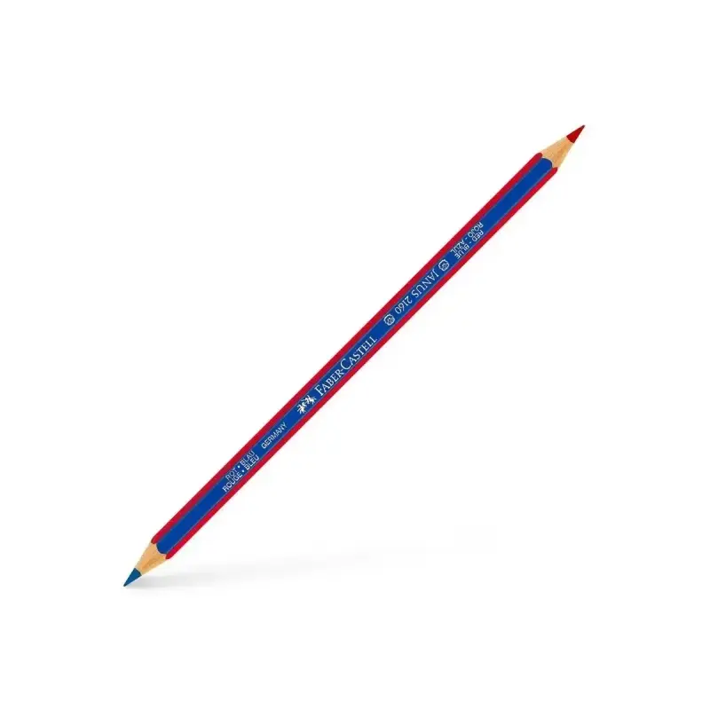 Faber-Castell Janus 2160 Lapiz Fino Bicolor Hexagonal - Ecologico - Resistente a la Rotura - Color Rojo/Azul | Ahorro Imprimiend