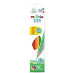 Carioca Tita Pack de 6 Lapices de Colores - Cuerpo Hexagonal - Mina Resistente - Colores Surtidos | Ahorro Imprimiendo