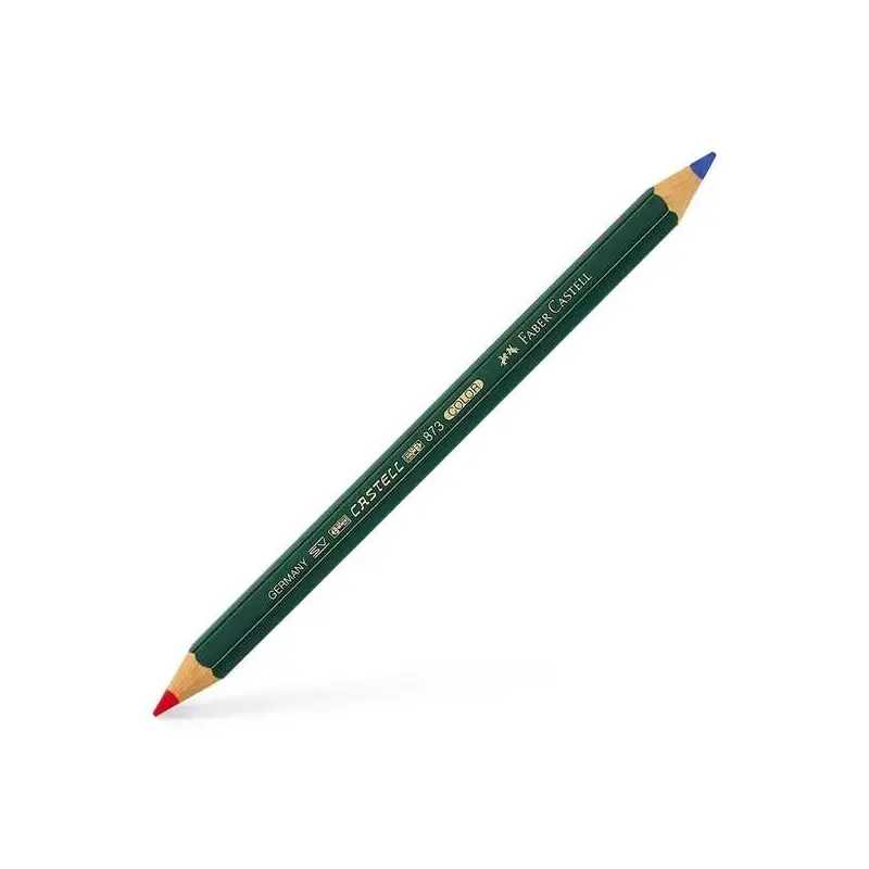Faber-Castell Castell Color 873 Lapiz Grueso Bicolor Hexagonal - Ecologico - Resistente a la Rotura - Color Rojo/Azul | Ahorro I