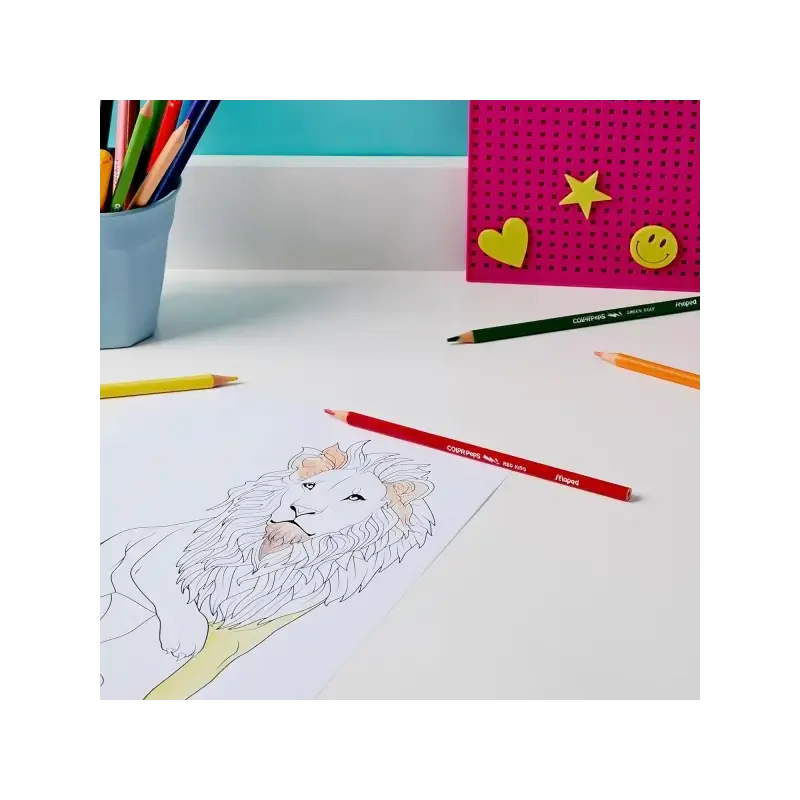 Maped Color´Peps Strong Pack de 12 Lapices Triangulares de Colores - Sin Madera - Mina 3,2mm - Punta Ultra Resistente - Colores