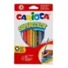 Carioca Supercolor Pack de 18 Lapices de Colores - Cuerpo de Madera Hexagonal - Colores Intensos y Gran Opacidad - Mina de 3.3mm