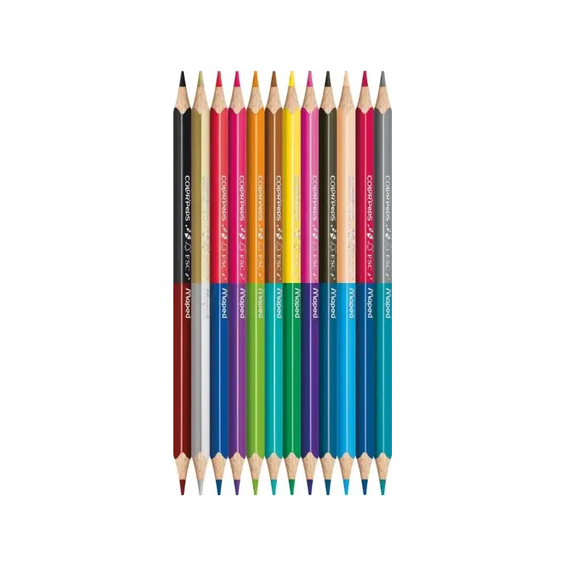Maped Color´Peps Duo Pack de 12 Lapices Bicolores Triangulares - Doble Punta 2.9mm - Madera Certificada FSC - Colores Surtidos |