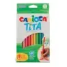 Carioca Tita Maxi Pack de 12 Lapices de Resina - Colores Brillantes y Lavables - Escritura Blanda - Mina Ø 4mm Segura y Resisten