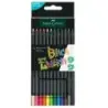 Faber-Castell Black Edition Pack de 12 Lapices de Colores - Mina Supersuave - Madera Negra - Ideales para Dibujo sobre Papel Cla