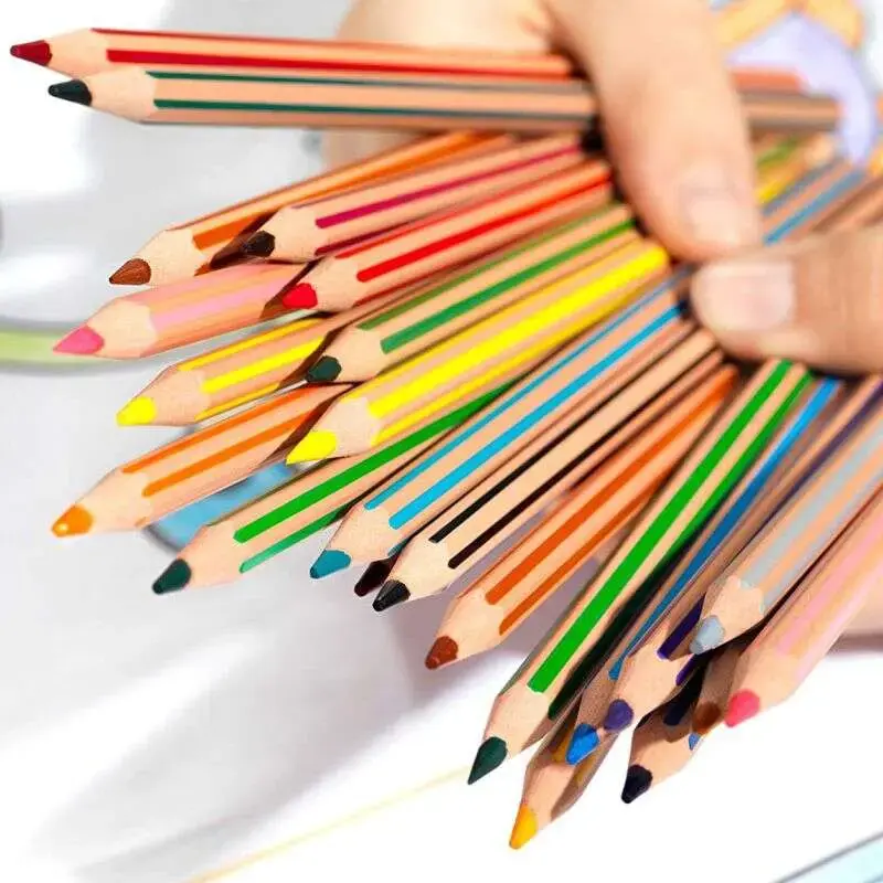 Bic Kids Evolution Stripes Caja de 24 Lapices de Colores surtidos - Fabricados en Resina - Punta Ultraresistente - Mina Pigmenta