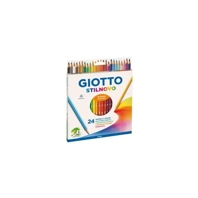 Giotto Stilnovo Pack de 24 Lapices Hexagonales de Colores - Mina 3.3mm - Madera - Colores Surtidos | Ahorro Imprimiendo