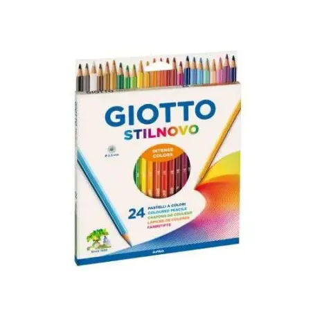 Giotto Stilnovo Pack de 24 Lapices Hexagonales de Colores - Mina 3.3mm - Madera - Colores Surtidos | Ahorro Imprimiendo