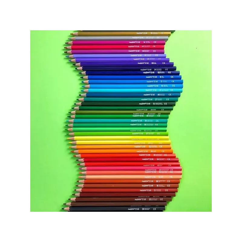 Carioca Tita Rainbow Set Pack de 50 Lapices Hexagonales de Colores - Mina Ø 3mm - Colores Brillantes y Lavables - Escritura Blan