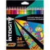 Bic Intensity Triangle Caja de 24 Lapices para Colorear Triangulares - Mina de 3.20mm - Fabricados sin Madera - Colores Surtidos