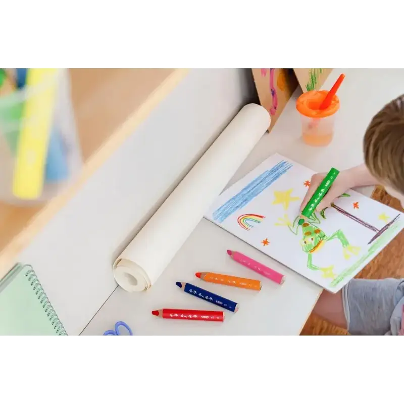 Bic Kids Multisuperficie Pack de 6 Lapices de Colores + Sacapuntas - Cuerpo Triangular - Minas Borrables en Superficies No Poros