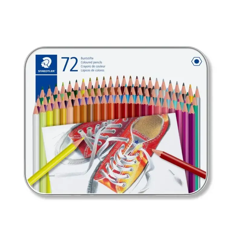 Staedtler 175 Caja Metalica de 72 Lapices Hexagonales de Colores - Colores Surtidos | Ahorro Imprimiendo