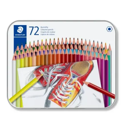 Staedtler 175 Caja Metalica de 72 Lapices Hexagonales de Colores - Colores Surtidos | Ahorro Imprimiendo