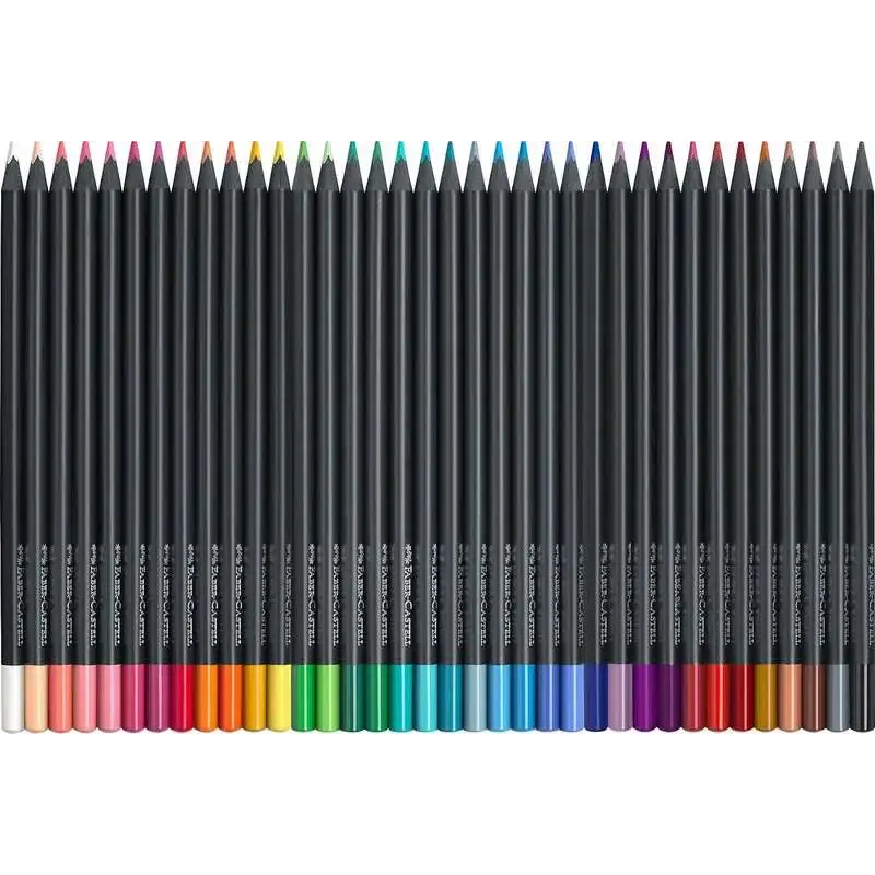 Faber-Castell Black Edition Pack de 36 Lapices de Colores - Mina Supersuave - Madera Negra - Ideales para Dibujo sobre Papel Cla