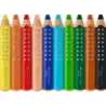 Faber-Castell Grippy Pack con 10 Lapices de Colores Gruesos Mina XXL Suave - Forma Triangular con Grip - Colores Surtidos | Ahor