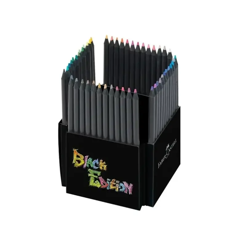 Faber-Castell Black Edition Pack de 50 Lapices de Colores - Mina Supersuave - Madera Negra - Ideales para Dibujo sobre Papel Cla