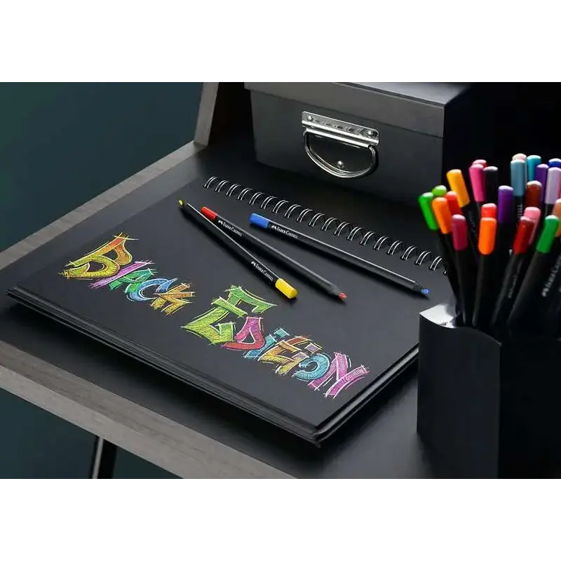 Faber-Castell Black Edition Pack de 50 Lapices de Colores - Mina Supersuave - Madera Negra - Ideales para Dibujo sobre Papel Cla
