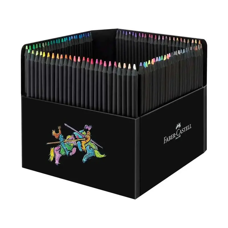 Faber-Castell Black Edition Pack de 100 Lapices de Colores - Mina Supersuave - Madera Negra - Ideales para Dibujo sobre Papel Cl