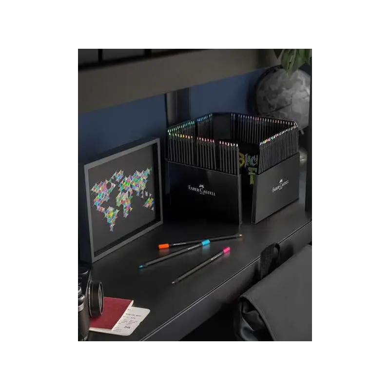 Faber-Castell Black Edition Pack de 100 Lapices de Colores - Mina Supersuave - Madera Negra - Ideales para Dibujo sobre Papel Cl