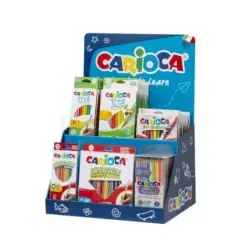 Carioca Expositor Lapices de Colores Incluye 12 Tita Box 12uds, 12 Tita Triangular Box 24uds, 4 Maxi Wax Crayons 24uds, 12 Paste