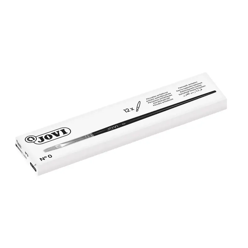 Jovi Pincel Artistico Plano Pelo de Cerda Nº 0 - Pelo Natural - Mango de Madera - Punta Plana - Pelo Duro - Color Varios | Ahorr