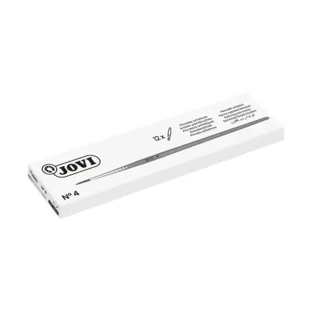 Jovi Pinceles Artisticos Pelo Poney Nº 4 - Pelo Natural - Mango de Madera - Calibre 00 al 12 - Punta Redonda - Pelo Suave - Colo