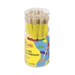 Jovi Jumbo Paint Brushes Bote 20 Pinceles Medianos Pelo Cerda - Gruesos de Pelo Natural - Mango de Plastico - No Gotean - Limpie