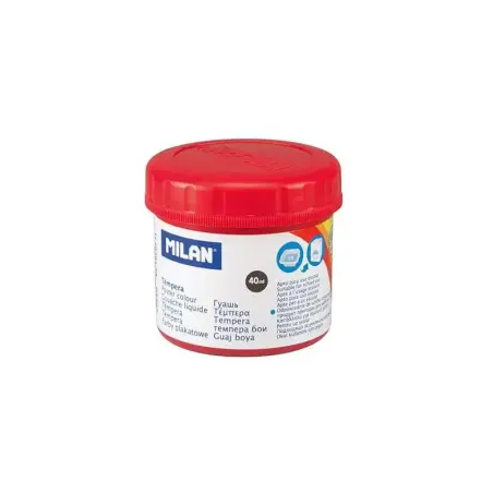 Milan Bote de Tempera 40ml - Secado Rapido - Mezclable - Color Rojo Bermellon | Ahorro Imprimiendo