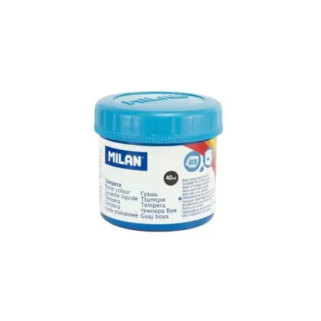 Milan Bote de Tempera 40ml - Secado Rapido - Mezclable - Color Cyan | Ahorro Imprimiendo