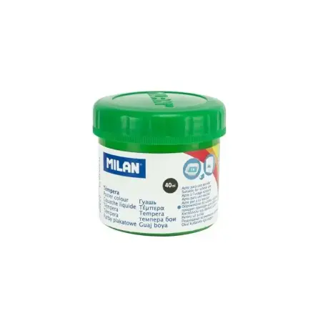 Milan Bote de Tempera 40ml - Secado Rapido - Mezclable - Color Verde Claro | Ahorro Imprimiendo