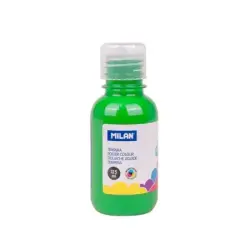 Milan Botella de Tempera 125ml - Tapon Dosificador - Secado Rapido - Mezclable - Color Verde Claro | Ahorro Imprimiendo