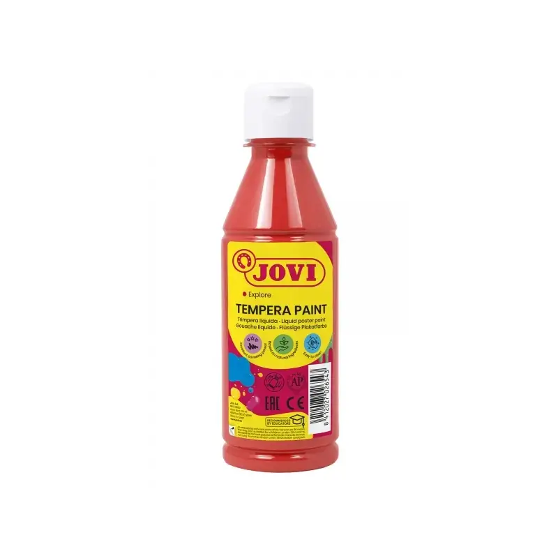 Jovi Tempera Paint Tempera Liquida 250ml - Base Agua - Lista para Usar - Alto Poder Cubriente - Secado Rapido - Excelente Fluide