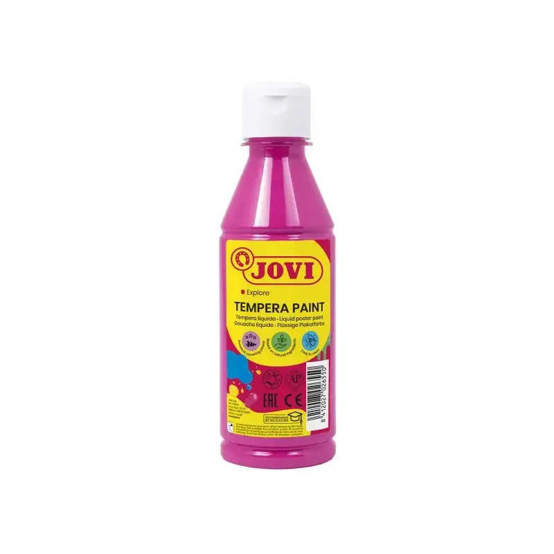 Jovi Tempera Paint Tempera Liquida 250ml - Base Agua - Lista para Usar - Alto Poder Cubriente - Secado Rapido - Excelente Fluide