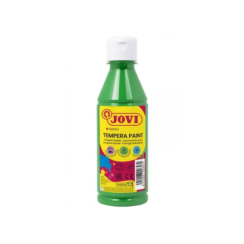 Jovi Tempera Paint Tempera Liquida 250ml - Base Agua - Lista para Usar - Alto Poder Cubriente - Secado Rapido - Excelente Fluide