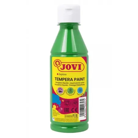 Jovi Tempera Paint Tempera Liquida 250ml - Base Agua - Lista para Usar - Alto Poder Cubriente - Secado Rapido - Excelente Fluide