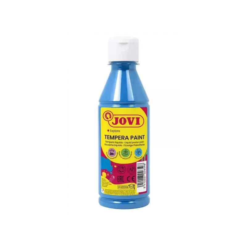Jovi Tempera Paint Tempera Liquida 250ml - Base Agua - Lista para Usar - Alto Poder Cubriente - Secado Rapido - Excelente Fluide