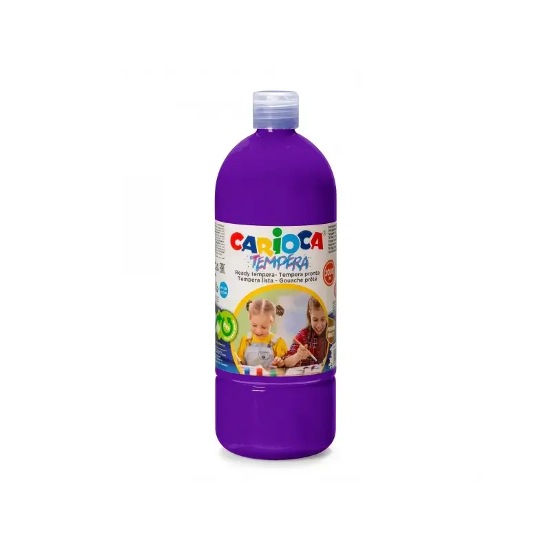 Carioca Botella de Tempera - 1000ml - Colores Superlavables - Faciles de Mezclar - Aplicable en Materiales Porosos - Alta Opacid
