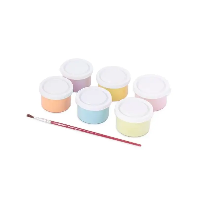 Jovi Kawaii Pack con 6 Botes de Tempera 35ml + Pincel - Secado Rapido - Excelente Adherencia - Lista para Usar - Colores Surtido