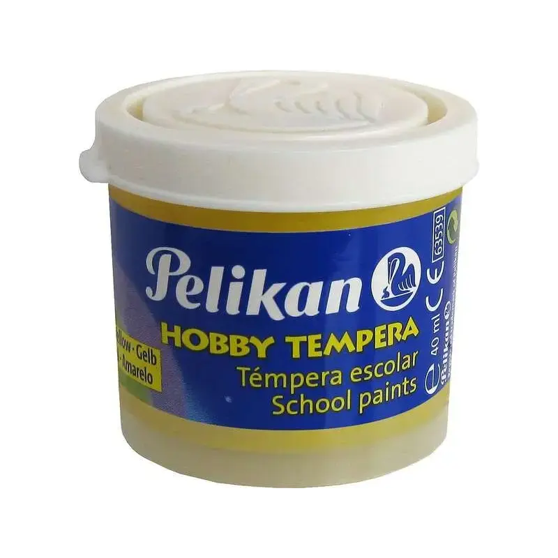 Pelikan Tempera Escolar Frasco 40ml - Facil de Lavar - Ideal para Actividades Escolares - Color Amarillo | Ahorro Imprimiendo
