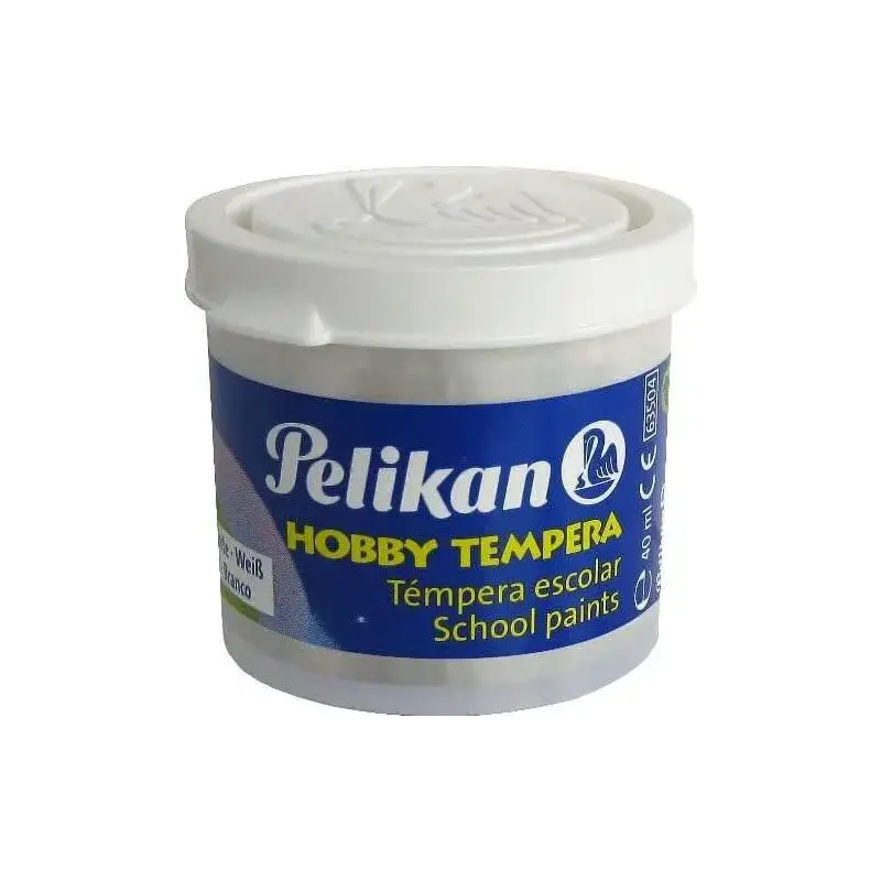 Pelikan Tempera Escolar Frasco 40ml - Facil de Lavar - Ideal para Manualidades - Color Blanco | Ahorro Imprimiendo