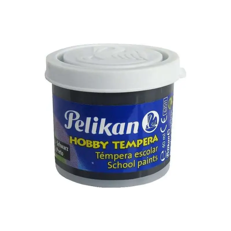 Pelikan Tempera Escolar Frasco 40ml - Facil de Lavar - Ideal para Proyectos Escolares - Color Negro | Ahorro Imprimiendo