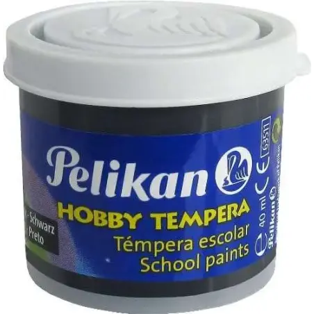 Pelikan Tempera Escolar Frasco 40ml - Facil de Lavar - Ideal para Proyectos Escolares - Color Negro | Ahorro Imprimiendo